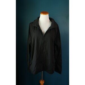 NWT Victoria Secret PINK Mock Neck Anorak Black  Windbreaker Jacket L/XL  Hood
